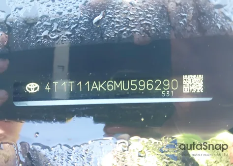 2021 Toyota Camry Se z USA, uszkodzony, nr VIN 4T1T11AK6MU596290